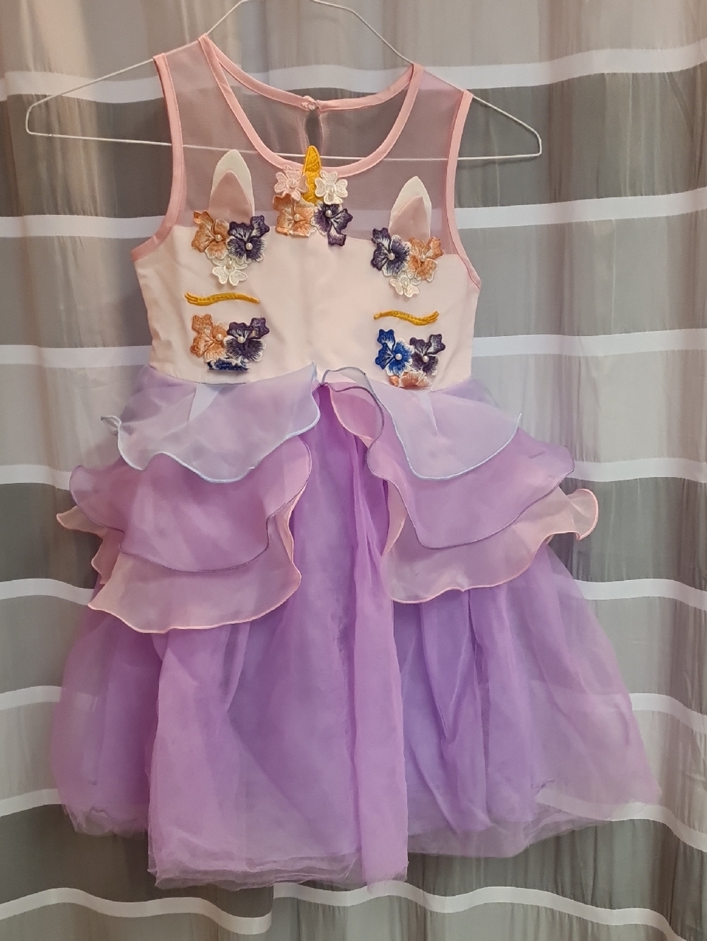 Kids Unicorn Princess Costume Dress - Lavender Pink